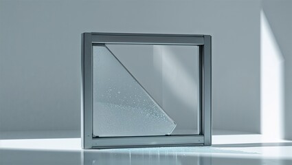 Photorealistic image of a magnetic window cleaner with dual sides on a white background