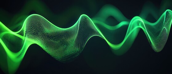 Abstract green wave pattern