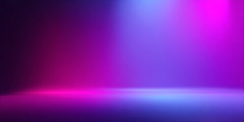 Fototapeta premium Abstract studio corner with neon lighting, purple and blue, modern empty space