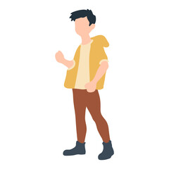 Man Walking Wearing Jacket Illustration