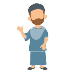 Man Standing in Islamic Clothes