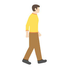 Man Walking in Casual Clothes