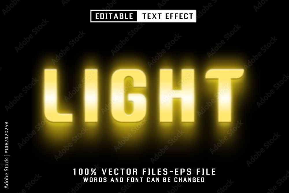Poster light editable text effect
