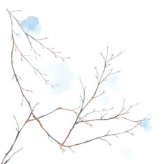 Obraz premium Watercolor flower branch