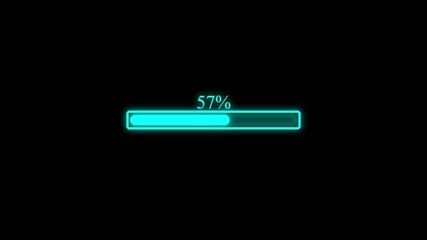 Futuristic HUD Elements with loading 57%. Chart Animation percentage diagrams modern animation design percentage square rectangle 4K animation. Flat design chart icon for finance and statistics