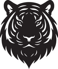 Bold Tiger Head Silhouette – Fierce Wildlife Vector Art