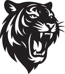 Bold Tiger Head Silhouette – Fierce Wildlife Vector Art