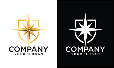 Creative The Simple Shield Compass Logo
