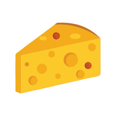 Swiss cheese vector illustration. wedge of cheese, dairy food ingredient, yellow holes cheese, snack and cooking graphic