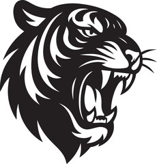 Bold Tiger Head Silhouette – Fierce Wildlife Vector Art