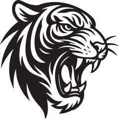 Elegant Tiger Head Line Art – Minimalist Vector Illustration