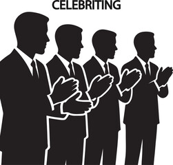 Entrepreneur Silhouette Celebrating Success – Business Growth, Motivation, and Achievement Concept

