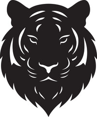 Bold Tiger Head Silhouette – Fierce Wildlife Vector Art