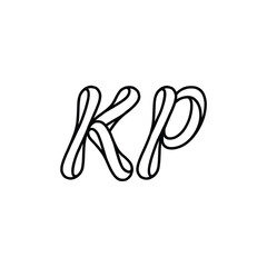 KP monogram logo design letter text name symbol monochrome logotype alphabet character simple logo