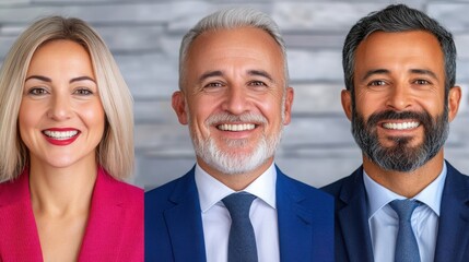 Professional Team Portrait of Three Diverse Business Individuals