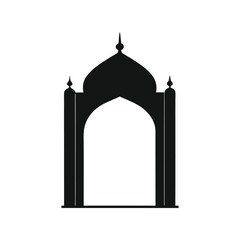 Mosque dome silhouette vector illustration. Islamic architecture, religious building, sacred dome, traditional design

