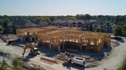 Fototapeta premium Aerial View of Residential Construction Site