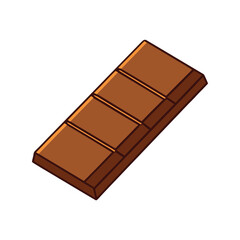 Chocolate bar vector illustration. Sweet, dessert, cocoa, snack, candy, food, treat, confectionery, sugary, delicious.

