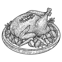 hand drawn vector illustration of an apple