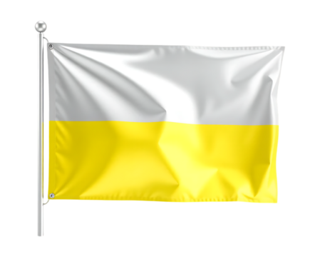 Polish Flag Waving on a Pole