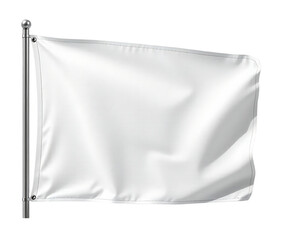 Blank white flag mockup on a pole