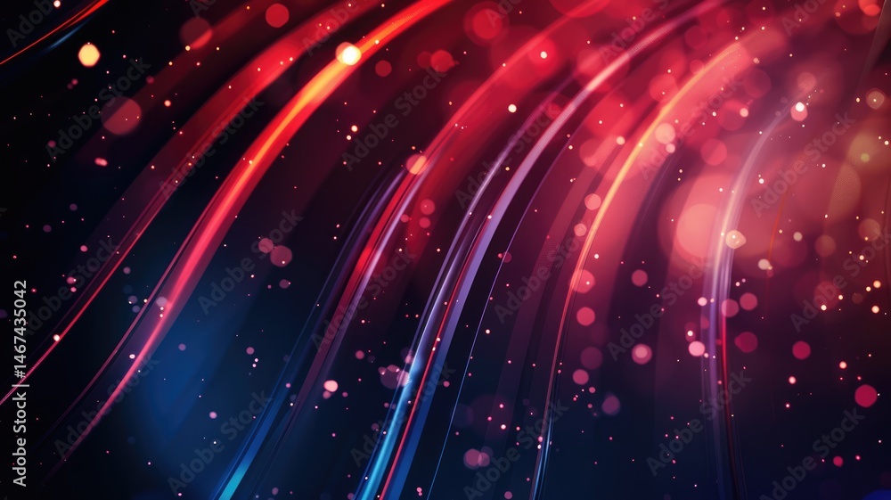 Poster abstract picture of neon light particle with digital technology style design connecting become dynam