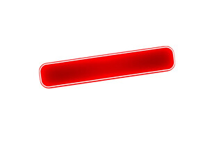 Red glossy rectangular badge with a subtle 3D effect, suitable for various applications.