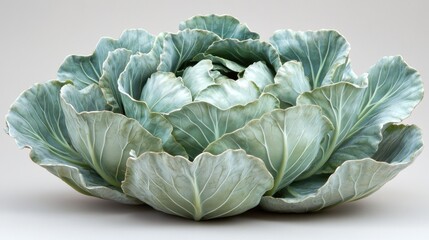 Fototapeta premium A head of vibrant green cabbage