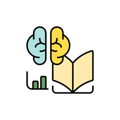 Health Education Resources Icon with Book and Brain.