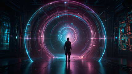 "Holographic vortex used as a gateway between AI consciousnesses."


