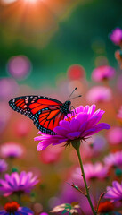 Naklejka premium butterfly on flower