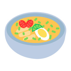 Closeup Soto Indonesian Food Illustration