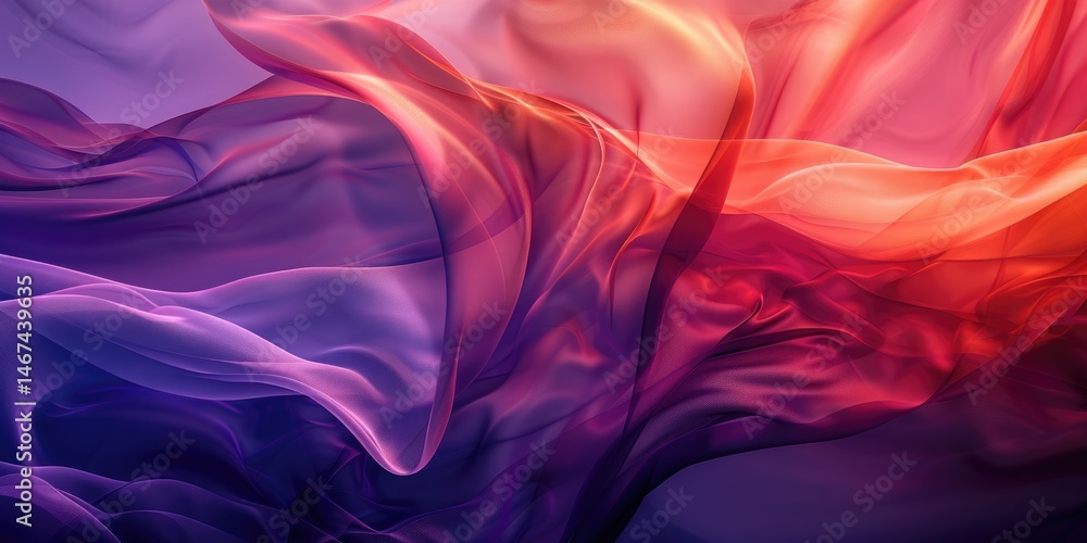 Aufkleber abstract red and purple wave flow express the energetic signal. seamless texture of vividness curve 