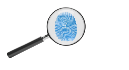 fingerprint magnified biometric security investigation concept person Identification transparent PNG background 