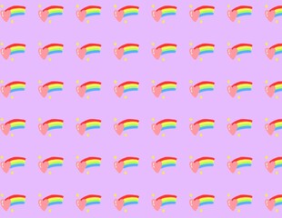 seamless pattern with rainbow hearts