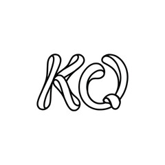 KQ monogram logo design letter text name symbol monochrome logotype alphabet character simple logo