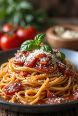 spaghetti with tomato sauce