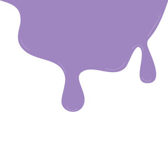 Fluid splatter with glossy surface and droplets scattered around. Smooth abstract curved liquid blob shape. Modern design element for creative backgrounds or decorative purposes