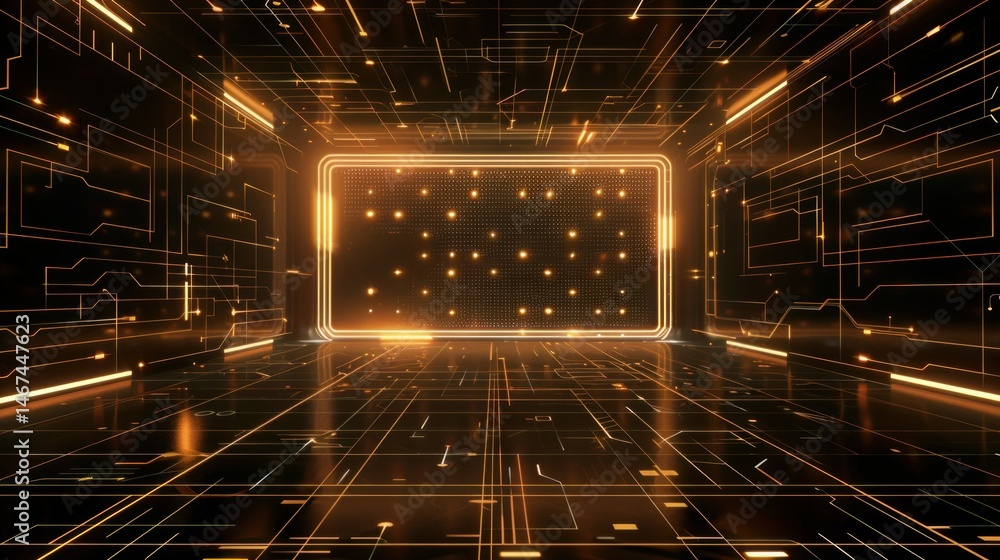 Poster professional backdrop with icons and tech lines stock photo --ar 16:9 --raw --v 6 job id: c54e8c1a-d