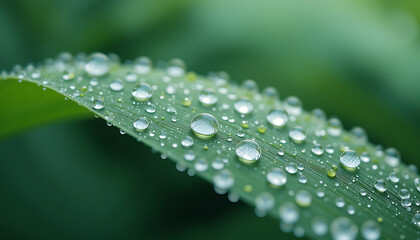 Water Drop on Green Leaf