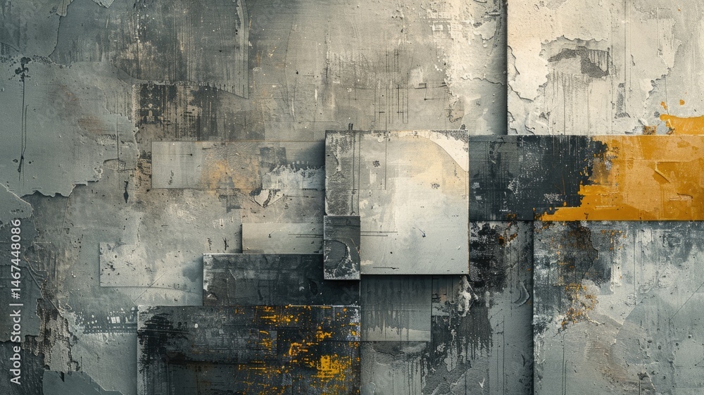 Poster modern abstract style concrete block and texture surface. strong building for secure workplace or st