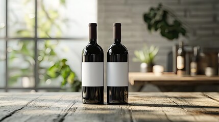Wine packaging design mockup of a little bottle or two-bottle wine quarter