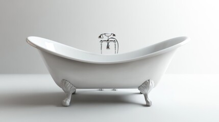 Elegant white clawfoot bathtub