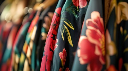 Floral Fashion: A Close-Up of Vibrant Fabrics
