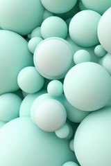 A close-up view of soft, mint-colored spheres creates a calming and abstract composition, suitable for backgrounds, wellness themes, or modern design projects, Ideal for creative applications,