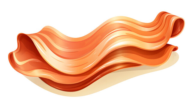 High-quality Bacon Strip Cartoon Vector Illustration Isolated on White Background