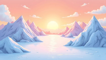 winter landscape with snow and mountains