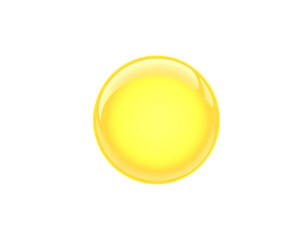 Glossy Yellow Orb on Transparent Background