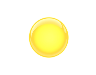 Glossy Yellow Orb on Transparent Background