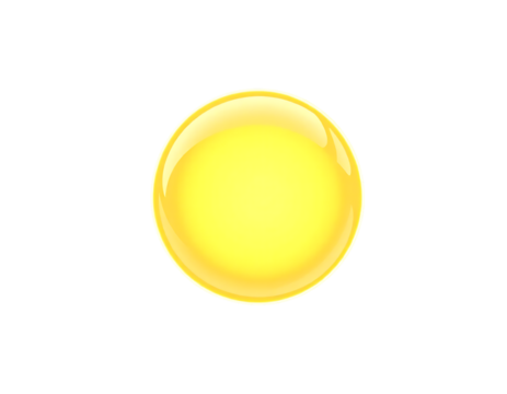 Glossy Yellow Orb on Transparent Background - Powered by Adobe